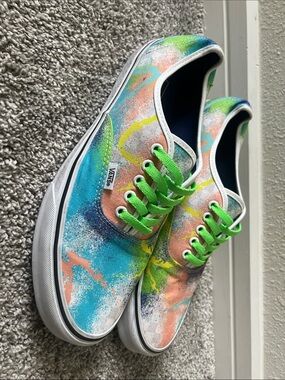 Vans Low-Top Tie-Dye Sneakers in Teal, Pink & Lime Green